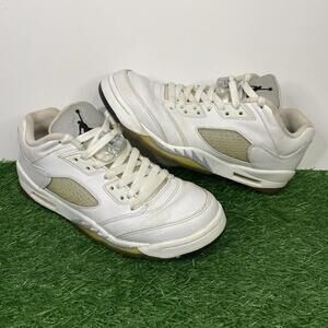 Nike Air Jordan 5 Retro Womens Size 8.5/Youth 7 White Athletic Shoes 819172-122